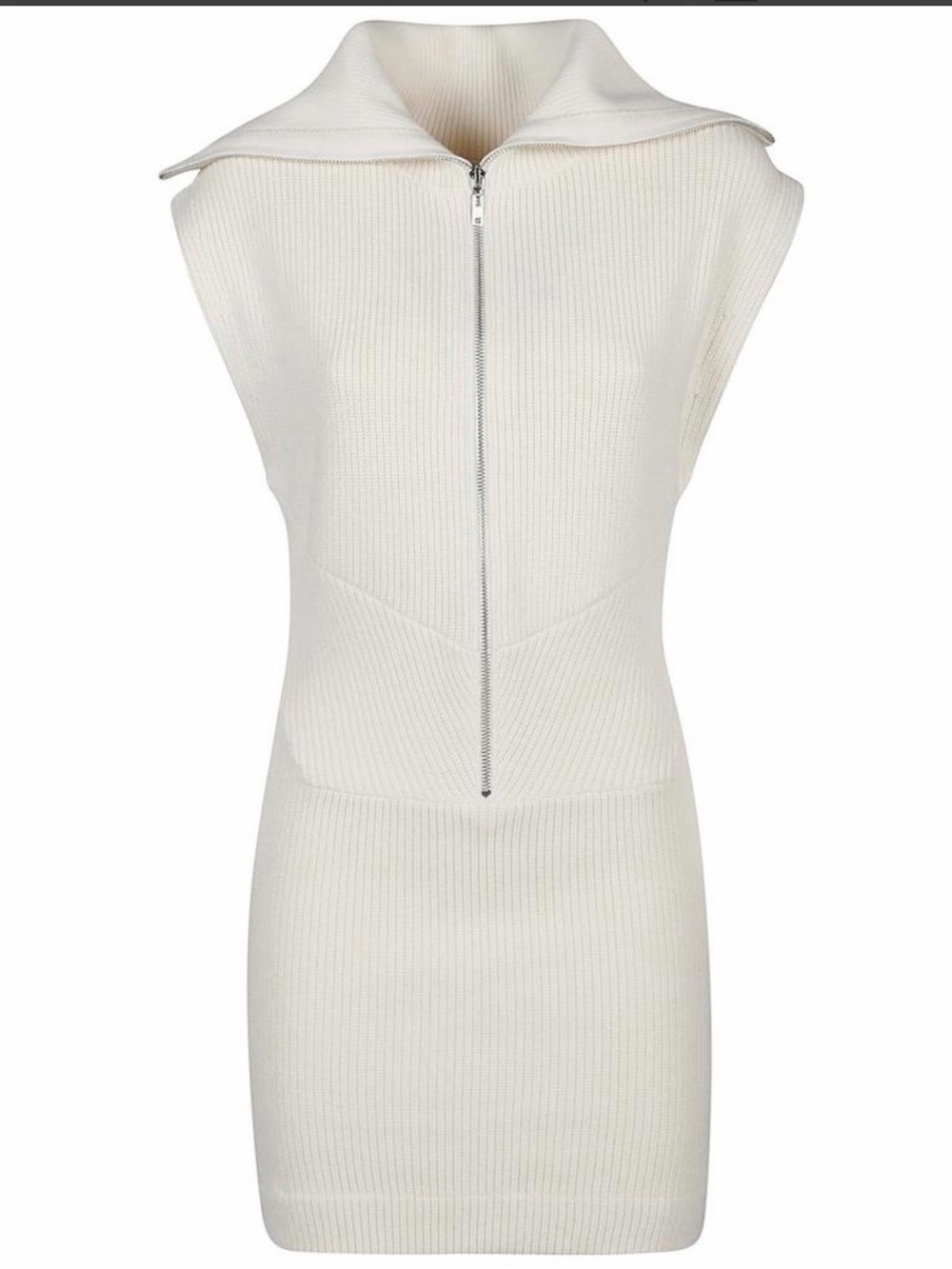 IRO Paris Kelia Sleeveless Zip-Front Knit Dress in Cream